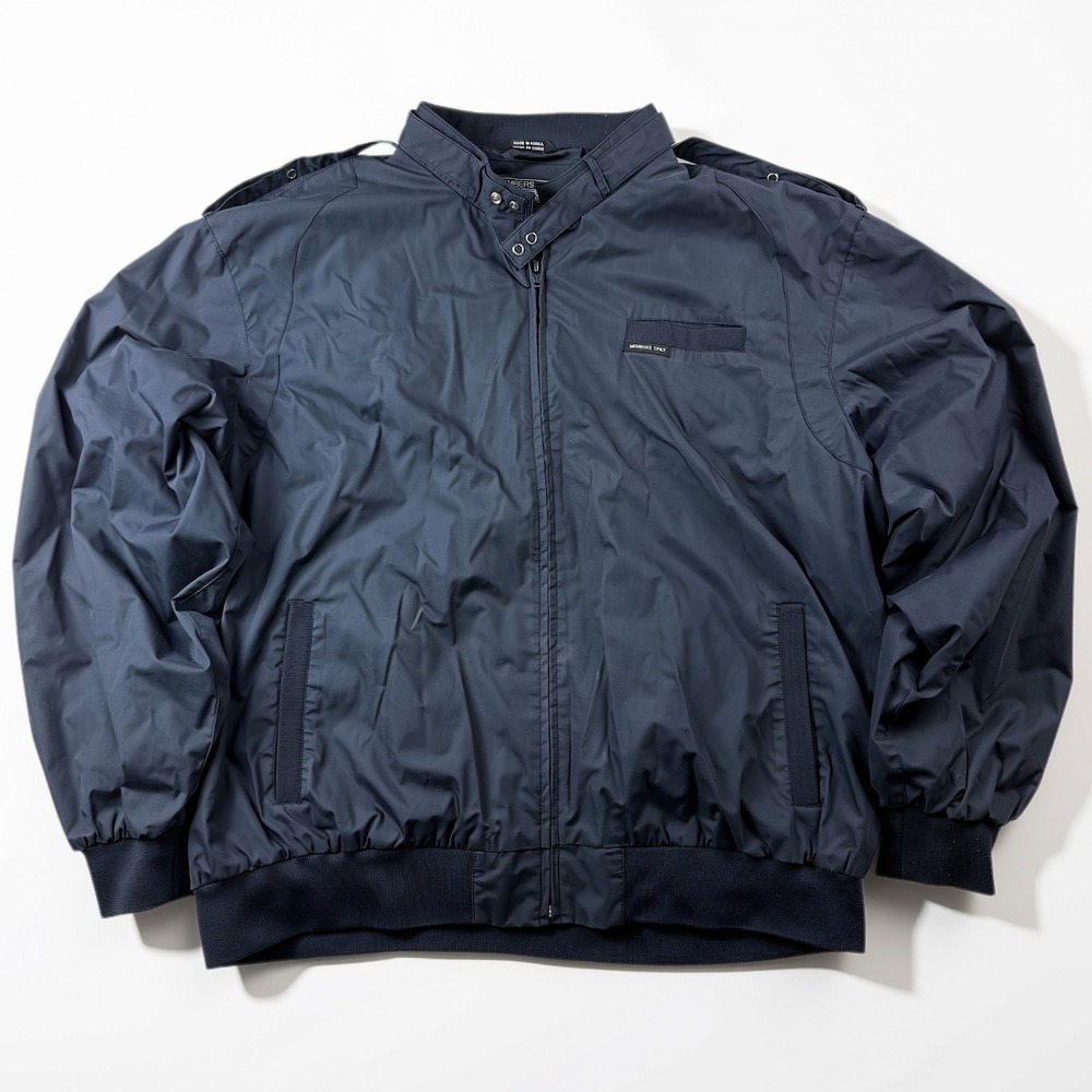Vintage Members Only Iconic Racer Jacket Mens 3XLT Navy Blue Bomber Streetwear